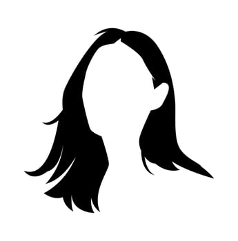 woman hair silhouette. concept of beauty, fashion, salon, hairstyle. vector illustration.