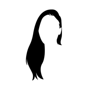 woman hair silhouette. concept of beauty, fashion, salon, hairstyle. vector illustration.
