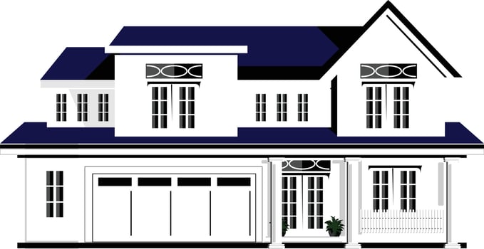 An exterior view of a house vector