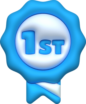 3D illustration Medal Guaranteed with text 1st png