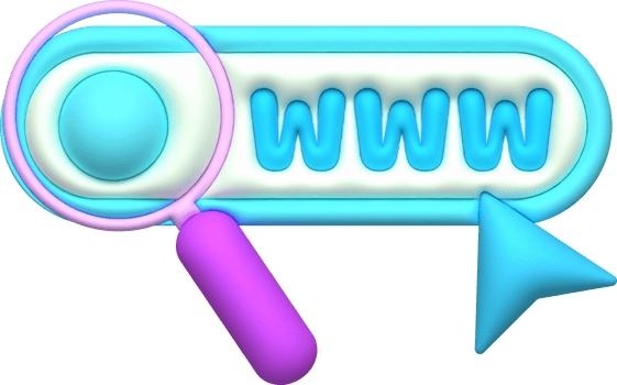 illustration 3D. Searching for information from the web. png