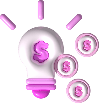 illustration 3d light bulb and money dollar Idea concept of making money or saving money. png