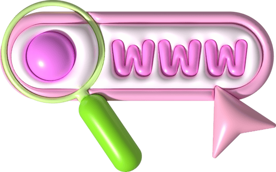 illustration 3D. Searching for information from the web. png