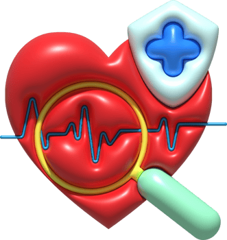 illustration 3D. Finding and preventing cardiac vital signs. png