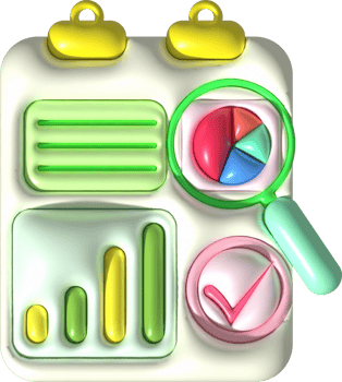 illustration 3d data search and analysis graph chart png