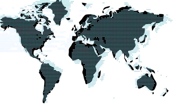 World Map with Light Blue Dotted vector