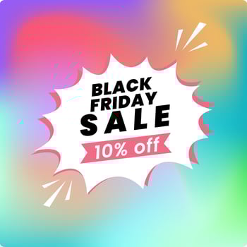 a black friday sale 10 percent off banner design, with discount offer details vector illustration