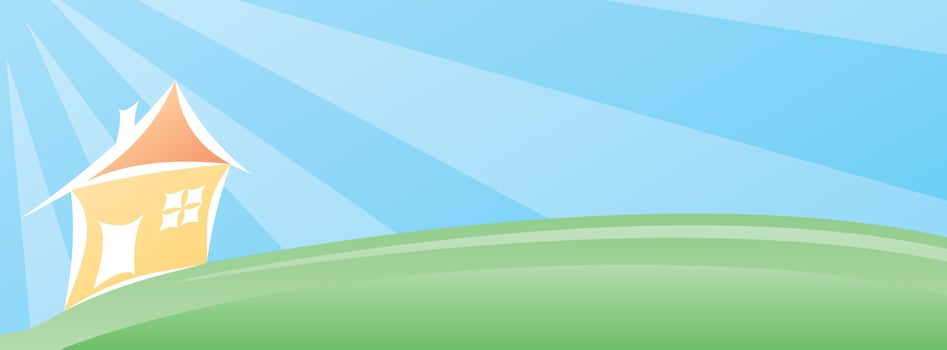 Little house landscape wallpaper vector