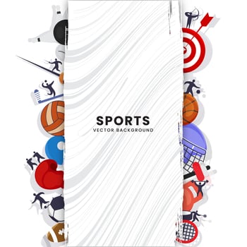Sports Tournament Elements On White Background. vector