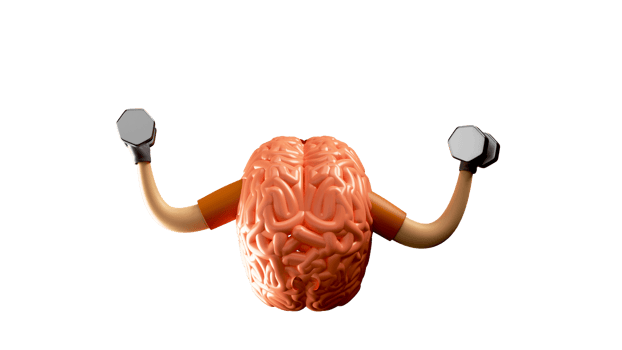 Fit Brain with Dumbbell, Mental Health Concept. png