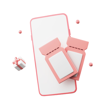 3D Render Of Smartphone With Gift Cards, Gift Boxes, Balls, Confetti png