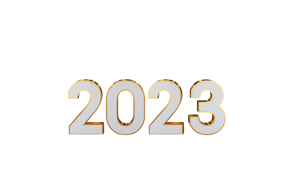 3D Render, 2023 Text on PNG Background.