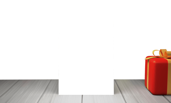 Blank Flyer With Gift Box on PNG Background.