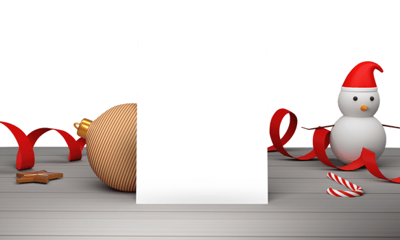 Greeting Card With 3D Golden Bauble, Cute Snowman, Red Curl Ribbons, Star, Candy Cane png