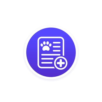 pet medical report or record icon, vector