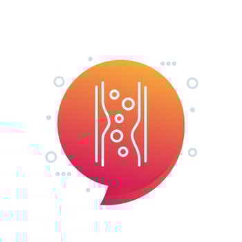 cholesterol in blood, artery line icon, vector