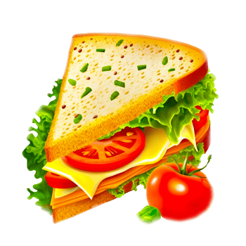 Fresh and tasty sandwich on transparent background png