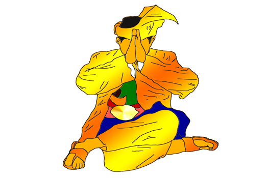 Nusantara Warrior sit and up hand to saluted style Malay warrior for show respect and humble png