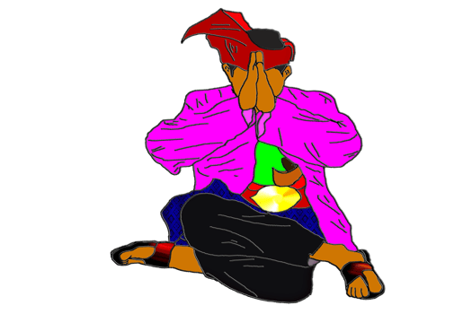 Nusantara Warrior sit and up hand to saluted style Malay warrior for show respect and humble png