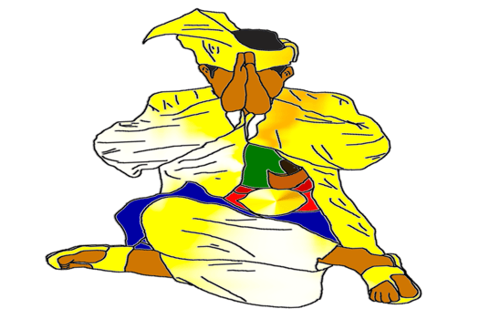 Nusantara Warrior sit and up hand to saluted style Malay warrior for show respect and humble png