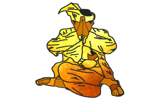 Nusantara Warrior sit and up hand to saluted style Malay warrior for show respect and humble png