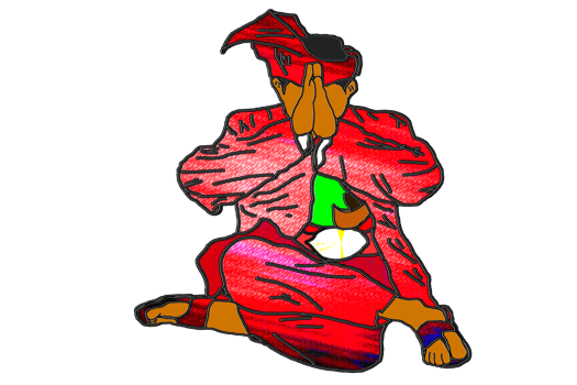 Nusantara Warrior sit and up hand to saluted style Malay warrior for show respect and humble png