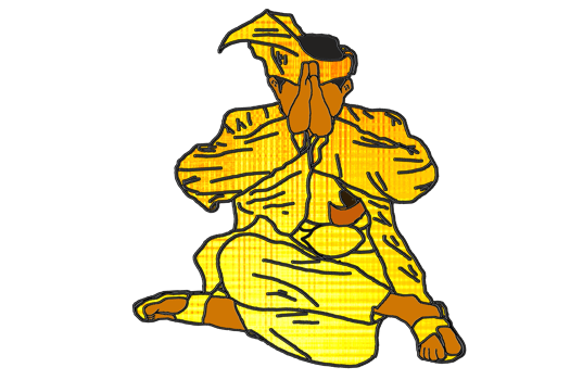 Nusantara Warrior sit and up hand to saluted style Malay warrior for show respect and humble png