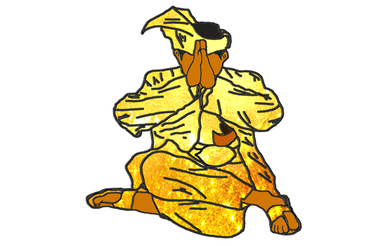 Nusantara Warrior sit and up hand to saluted style Malay warrior for show respect and humble png