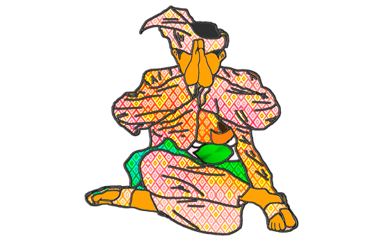 Nusantara Warrior sit and up hand to saluted style Malay warrior for show respect and humble png