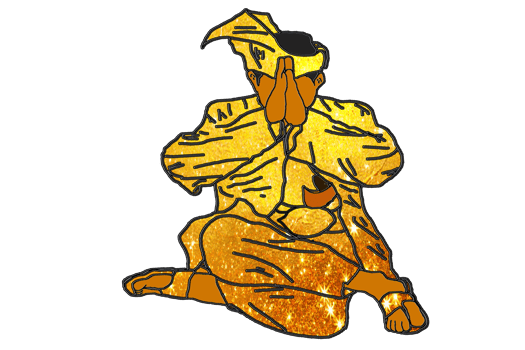 Nusantara Warrior sit and up hand to saluted style Malay warrior for show respect and humble png