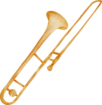 watercolor Trombone music instrument png