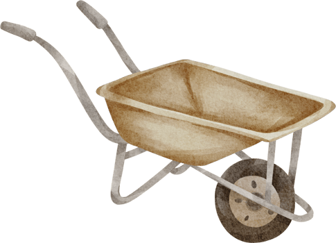 watercolor wheel barrow farm clip art png