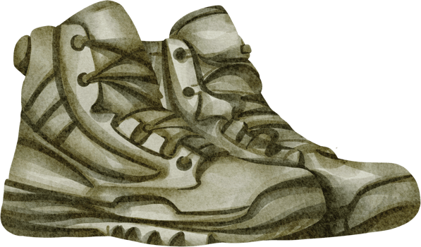 watercolor camping boots png