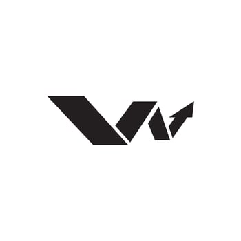 Letter V W with arrow shape business growth credit repair logo vector