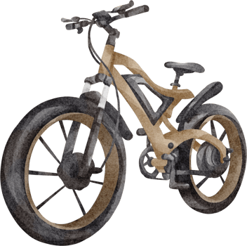 watercolor bicycle camping png