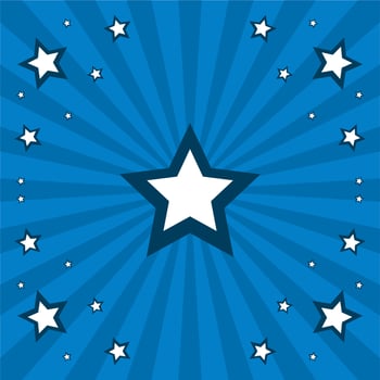 Blue cartoon comic star vector