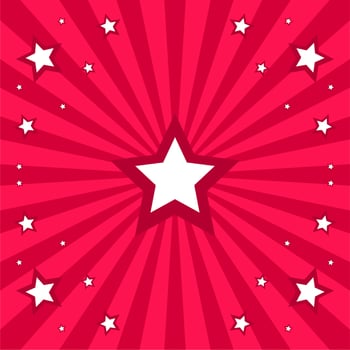 Red comic pop art star vector