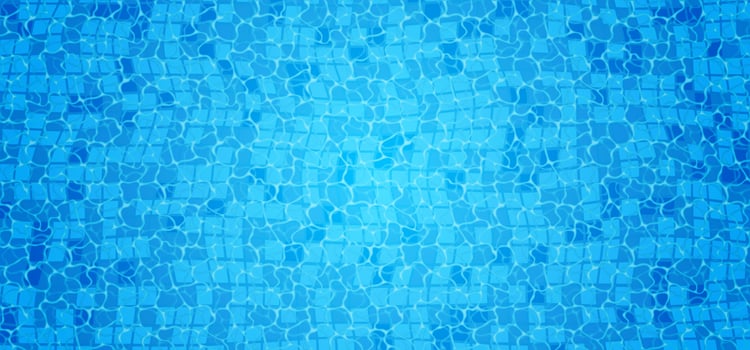Swimming pool bottom caustics ripple and flow with waves background. Seamless blue ripples pattern. Vector illustration