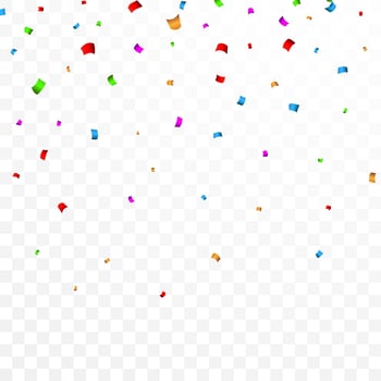 Colorful confetti. Celebration carnival ribbons. Luxury greeting card. Vector illustration