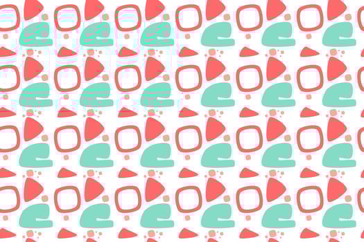 Abstract geometric minimal shape seamless pattern minimal shapes in pastel colors, accented with waves, circles, and a doodled texture background. perfect for prints, covers, boho decorations vector