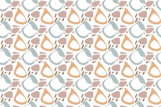 Abstract geometric minimal shape seamless pattern minimal shapes in pastel colors, accented with waves, circles, and a doodled texture background. perfect for prints, covers, boho decorations vector