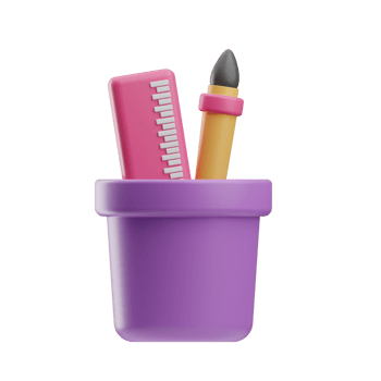 creative tools pencil holder 3d illustration png