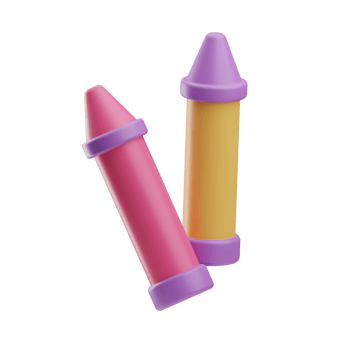 creative tools crayons 3d illustration png
