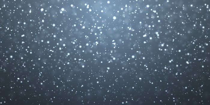 Christmas snow. Falling snowflakes on blue background. Snowfall. Vector illustration