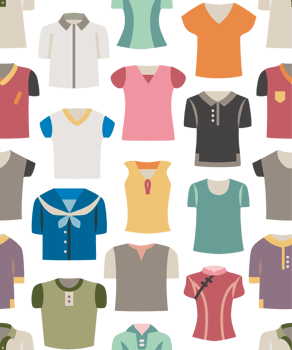 Seamless pattern of different shirts. png