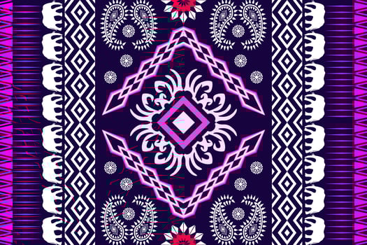 Ikat Figure aztec embroidery style. Geometric ethnic oriental traditional art pattern.Design for ethnic background,wallpaper,fashion,clothing,wrapping,fabric,element,sarong,graphic,vector illustration vector