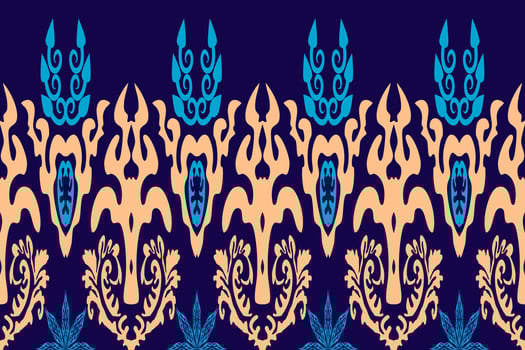 Ikat Figure aztec embroidery style. Geometric ethnic oriental traditional art pattern.Design for ethnic background,wallpaper,fashion,clothing,wrapping,fabric,element,sarong,graphic,vector illustration vector