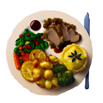Traditional British Christmas dinner png