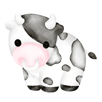 watercolor cow farm png
