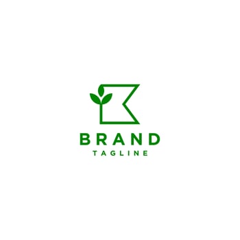 Plant Branch Forming Letter K Logo Design. Initial Letter K and Leaf Icon Logo Design. vector